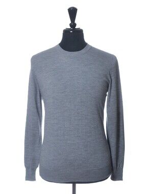 Brunello Cucinelli Grey Wool Cashmere Crew Neck Sweater 34345